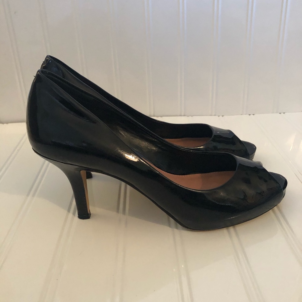 Vince Camuto Black Patton peep toe heels